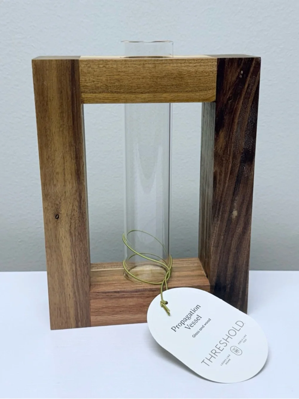 Propagation Vessel Rectangle with Wood Base Natural Wood- Threshold™